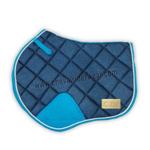 CRW BLUE Glitter Saddle Pads All Over Sparkle Jumping Saddle Pads 1971-BLUE
