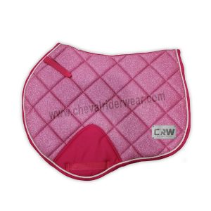 Pink Glitter Saddle Pads All Over Sparkle Jumping Saddle Pads 1971-PINK