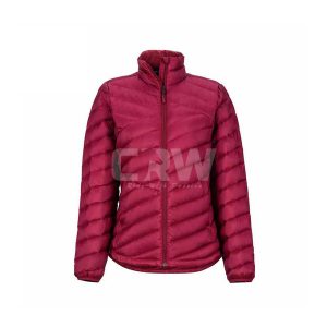 Women's Burgundy Quilted Puffer Jackets with Hood AS EQUIRIDE APPAREL 9019