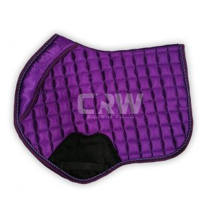 CRW Purple Satin Luxury Jumping Saddle Pad Horse Riding 1950