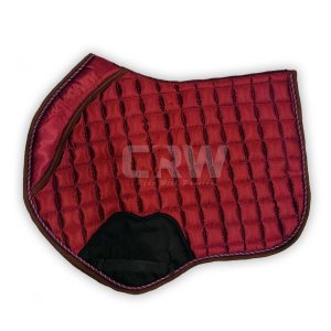 CRW Burgundy Satin Luxury Jumping Saddle Pad Horse Riding 1950