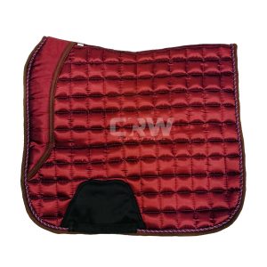 CRW Burgundy Satin Luxury Dressage Saddle Pad Horse Riding 1951