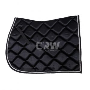 CRW Satin Black English Saddle Pad Horse Riding 1976