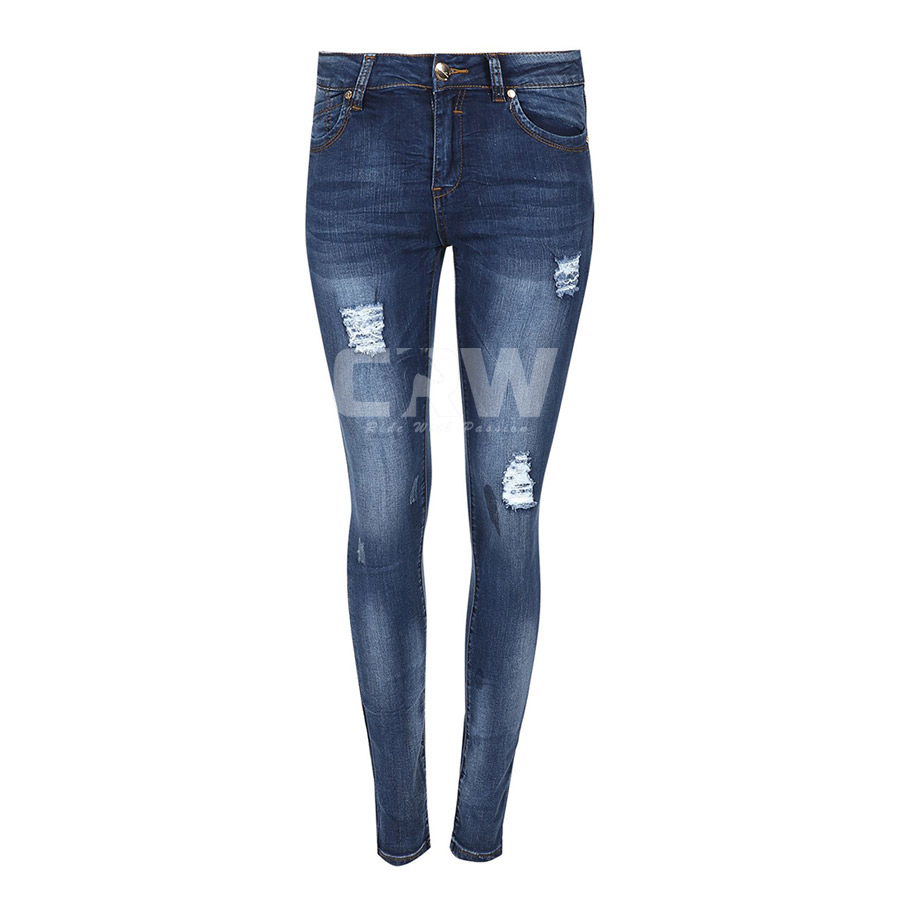 Women's Skinny Fit Denim Jeans Pant with RIPS AS Equiride Apparel CRW-DENIMJEANS03