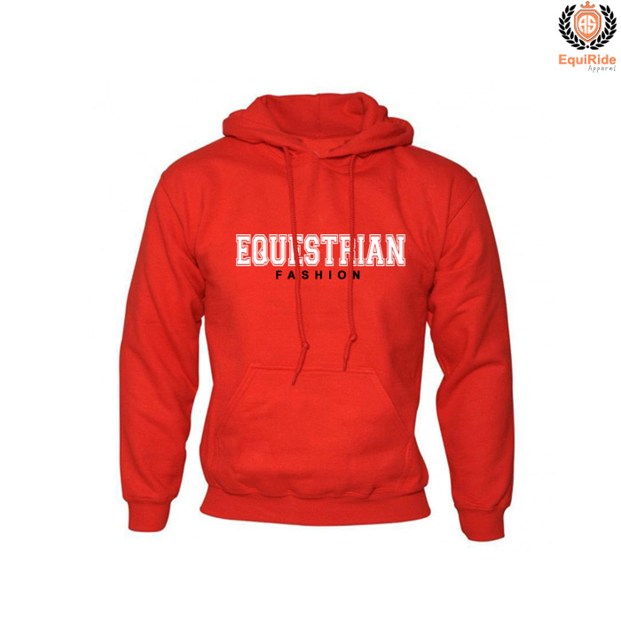 Red Pullover Hoodies Women's Sweatshirts Equestrian Fashion CRW-HOD-003