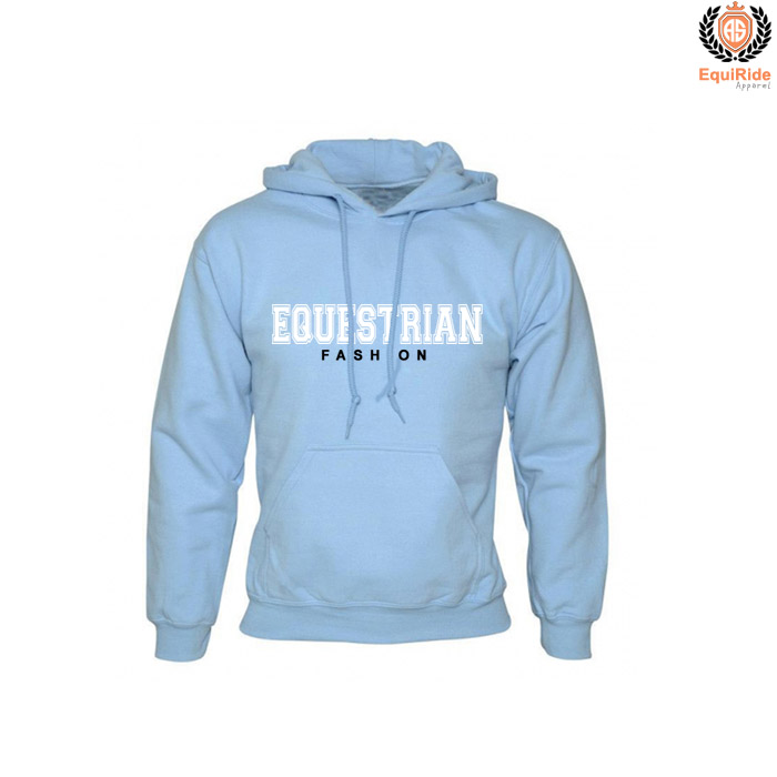 Sky Blue Pullover Hoodies Women's Sweatshirts Equestrian Fashion CRW-HOD-003