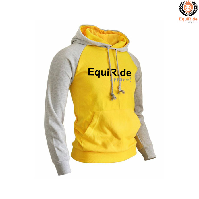 Grey Yellow Pullover Hoodies Sweatshirts Equestrian Fashion CRW-HOD-013