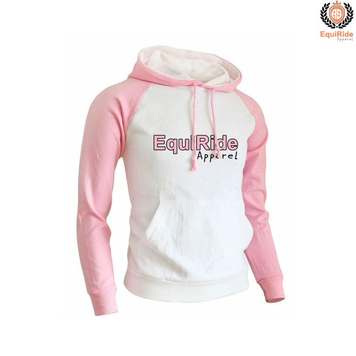 White Pink Pullover Hoodies Sweatshirts Equestrian Fashion CRW-HOD-013